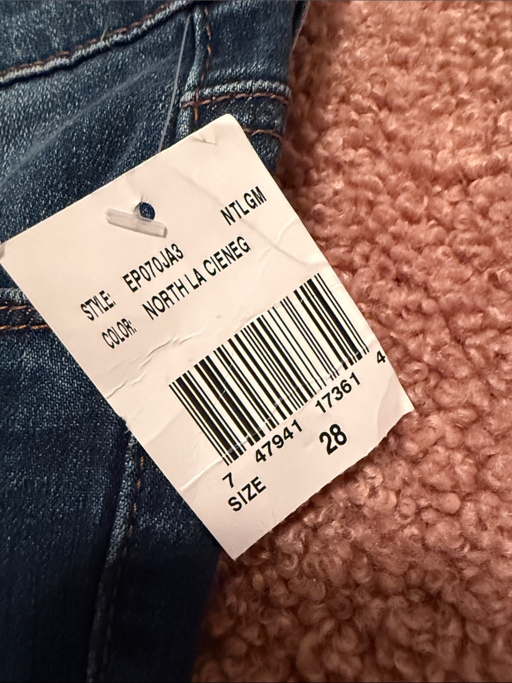 NWT - STS Blue Dark Wash Ankle Jeans with Metallic Paint Hem - Picture 7 of 7